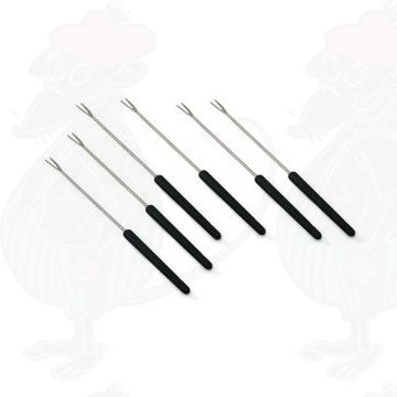 Cheese fondue forks - Set of 6 - Black handles