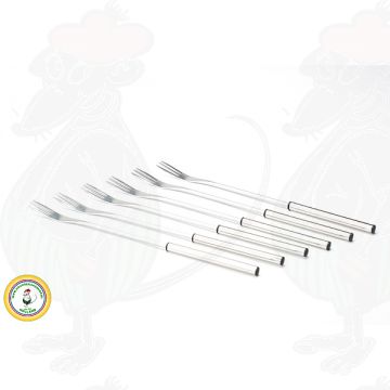Fondue forks stainless steel black border set of 6