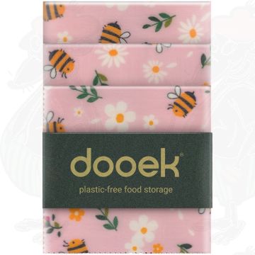 3-pack | Beeswax Wrap Mix - Bumble Bee - Cheese Wrap - Dooek | 20x20 * 25x25 * 30x30 cm