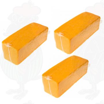 3 X Röd Cheddarost - Mild - Block | Tillsammans 7,5 kilo