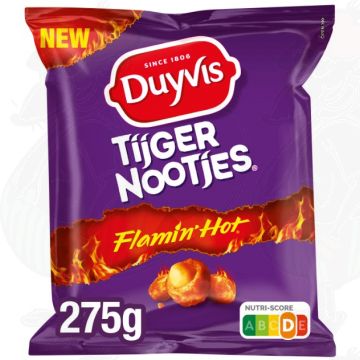 Duyvis Tijgernootjes Flamin Hot Pinda Jordnötter 275 gr