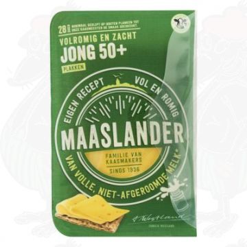 Skivad ost Maaslander ost Ung 50+ | 200 gram i skivor