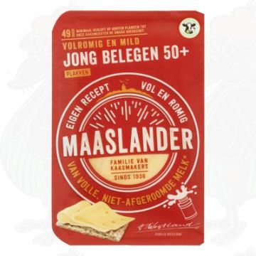 Skivad ost Maaslander ost Ung mognad 50+ | 175 gram i skivor
