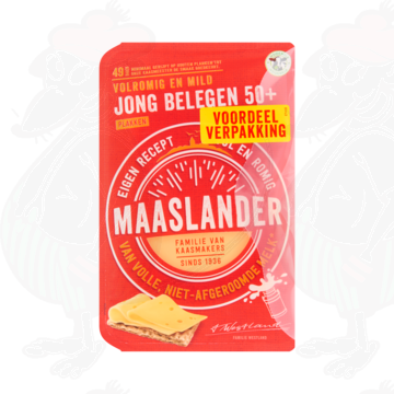 Skivad ost Maaslander ost Ung mognad 50+ | 350 gram i skivor