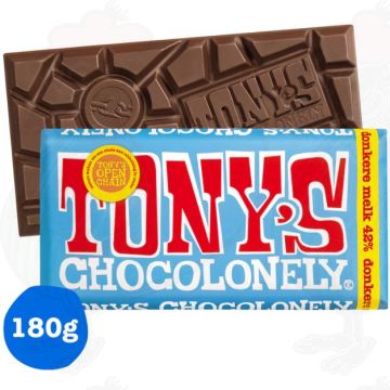 Tony's Chocolonely Mörk Mjölk Chocolade Reep 42% 180 g