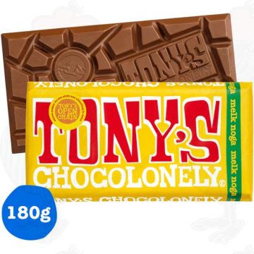 Tony's Chocolonely Mjölk Chocolade Reep Noga 180 g