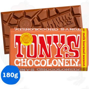 Tony's Chocolonely Havssalt Mjölk Karamell Chocolade Reep 180 g
