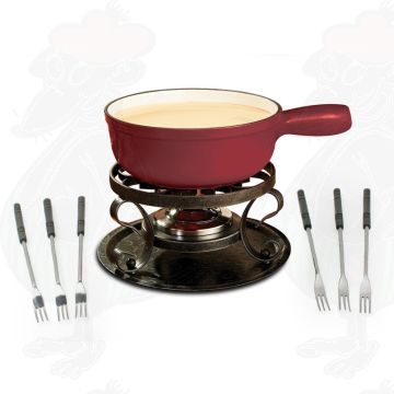 Swissmar Lugano 9-delar Röd Ostfondue Set