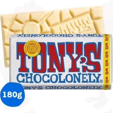 Tony's Chocolonely Vit Chocolade Reep 28% 180 g